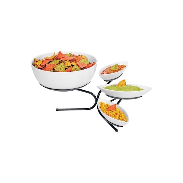 Cal-Mil Cal-Mil Incline Tiered Bowl and Canoe Display 17"W x 27"D x 11"H Black SR801-13 - main